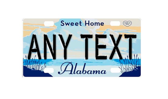 Custom personalized state license plate Alabama 2009 Add