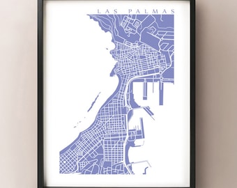 Las Palmas de Gran Canaria Map - Isleta Canary Islands Spain Art Print