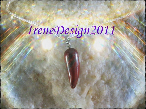Handmade Silver 925 Necklace with Jaspis Horn by IreneDesign2011