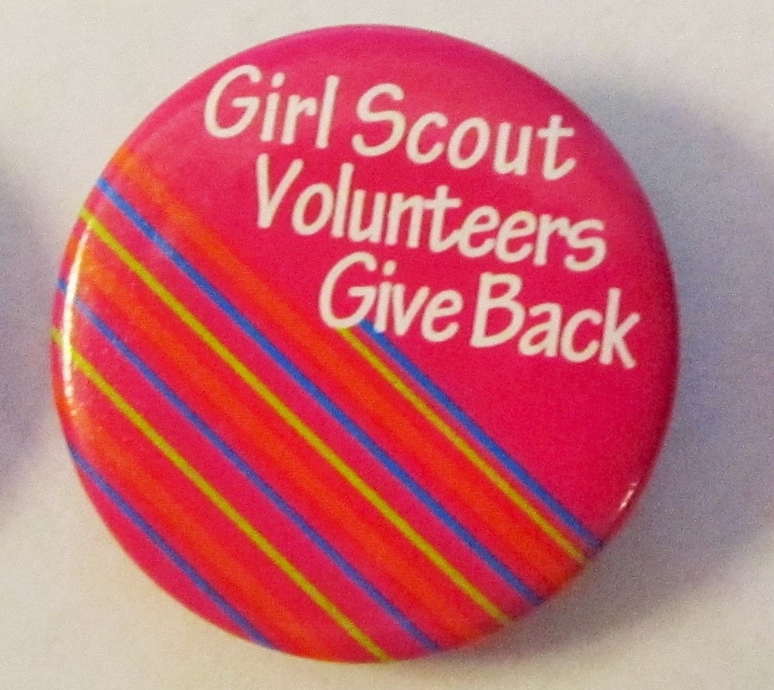 Girl Scout Metal Pin Girl Scout Volunteers Give