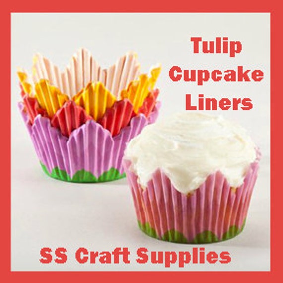 Items similar to Tulip Cupcake Liners Flower Cupcake Liners on Etsy