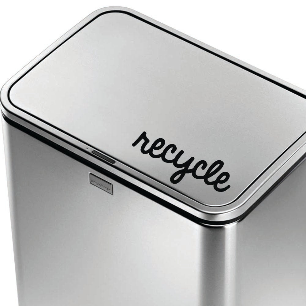 set of two trash can labels waste and recycle by cloud9craftss