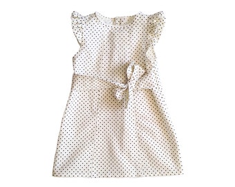 Baby Girl Dresses - Cream Polka Dot Baby Dress - Erica Cream & Black Polka Dot Baby Girl Dress - Dress for Baby Girl - Baby Party Dresses