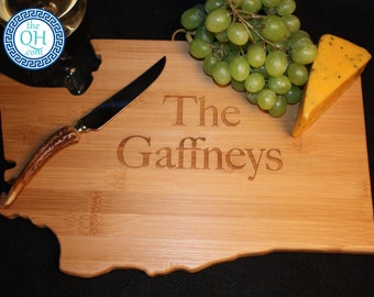 Washington State Shaped Cutting Board Personalized Wedding Moving New Home House Housewarming Closing Unique Gift