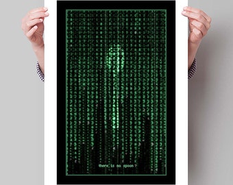 THE MATRIX Inspired Spoon Minimalist Movie Poster Print - 13"x19" (33x48 cm)