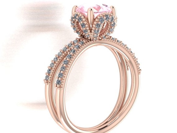 diamond wedding ring disney princess cinderella inspired rose gold ring natural round morganite surrounded - Cinderella Wedding Ring diamond wedding ring disney princess cinderella inspired rose gold ring natural round morganite surrounded - Cinderella Wedding Ring
