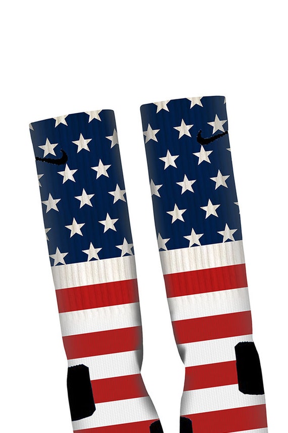 American Flag Custom Nike Elite Socks by JaysApparel on Etsy