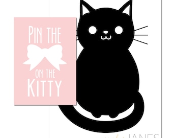 Pin the Bow on the Kitty Printables - Instant Download of digital files