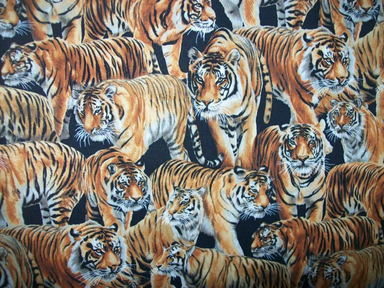 Tigers fabric by the yard by Fabriquilt / Living Wonders