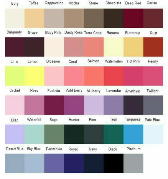 Color Chart Dont Buy This Listing Please Property Of