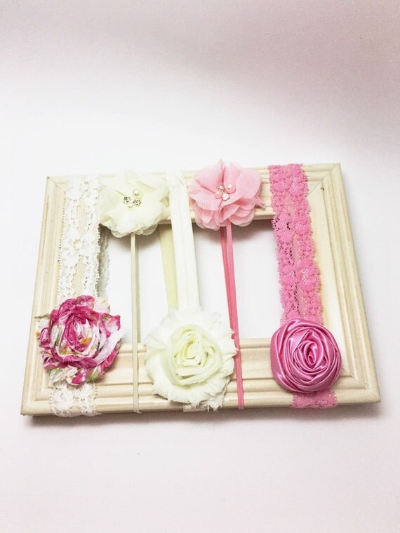 Baby Headband Set Rose and Pearl collection by Simpletreeboutique