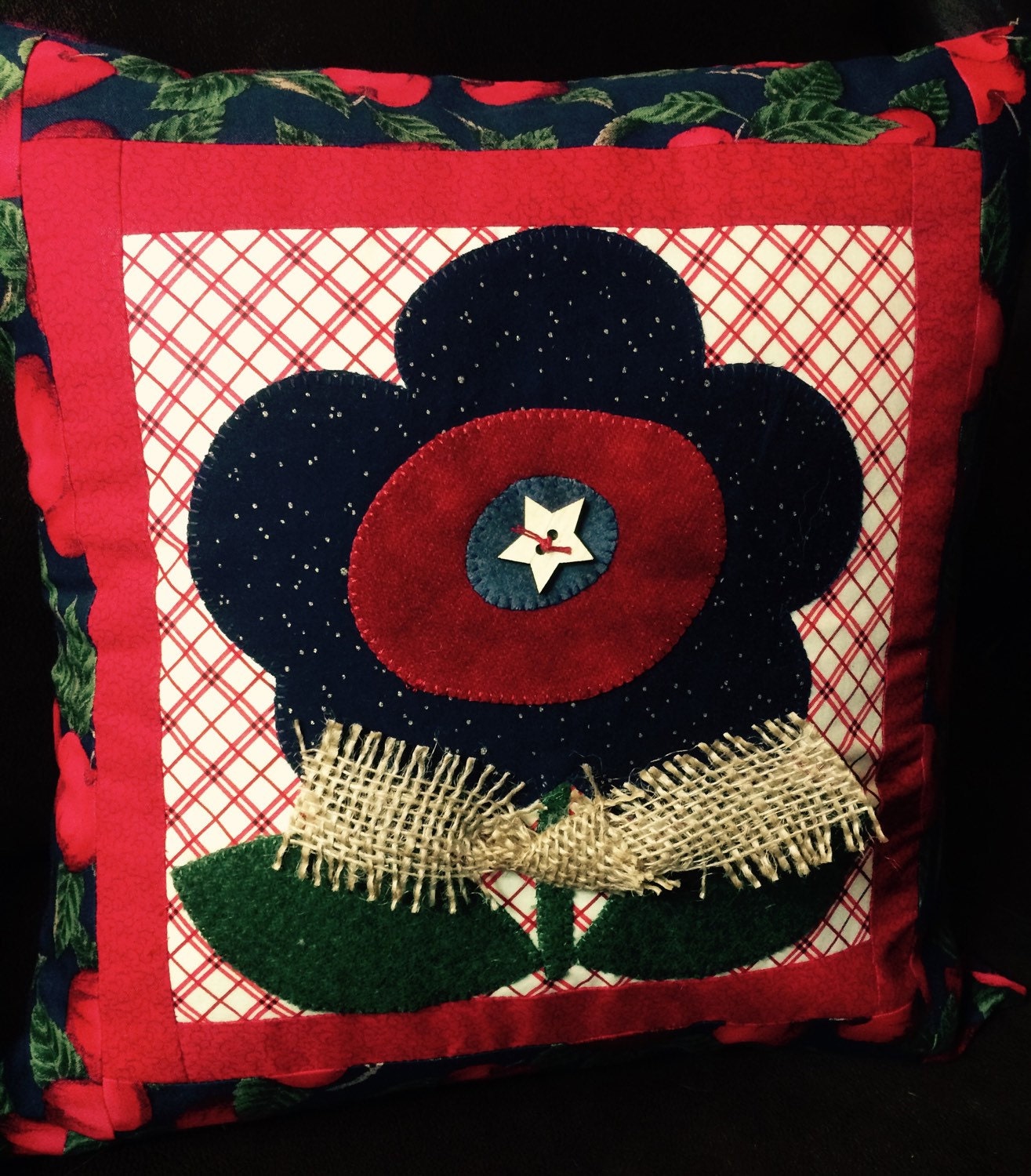 Red white and Blue decorative Pillow
