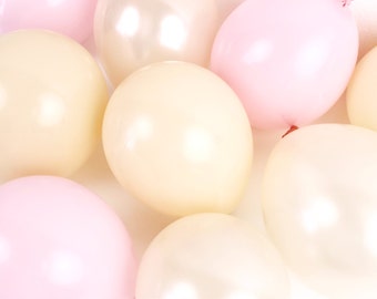 Mini Balloons - Blush Pink Mix - Wedding / Bridal Shower / Bachelorette Party / Champagne Rose Peach Nude / Natural Modern / Small Latex