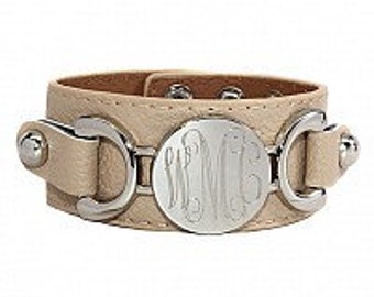 Monogrammed Leather Bracelet, Cuff Leather Bracelet, Monogrammed Bracelet, Leather bracelet, Monogrammed Leather Bracelet