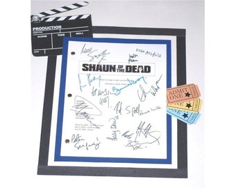 Shaun of the Dead Movie Script Signed Screenplay Autographed: Edgar Wright, Simon Pegg, Nick Frost, Kate Ashfield, Lucy Davis & More