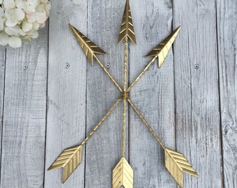 Arrow Wall Hanging/GOLD/Arrow Gallery Wall/Gold Home Décor/Arrow Nursery Décor/Tribal/Native American/Metal Arrow/Bohemian Décor/Trendy Gold