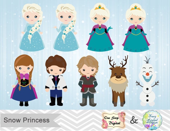 Download Instant Download Snow Princess ClipArt Frozen Clipart Snow