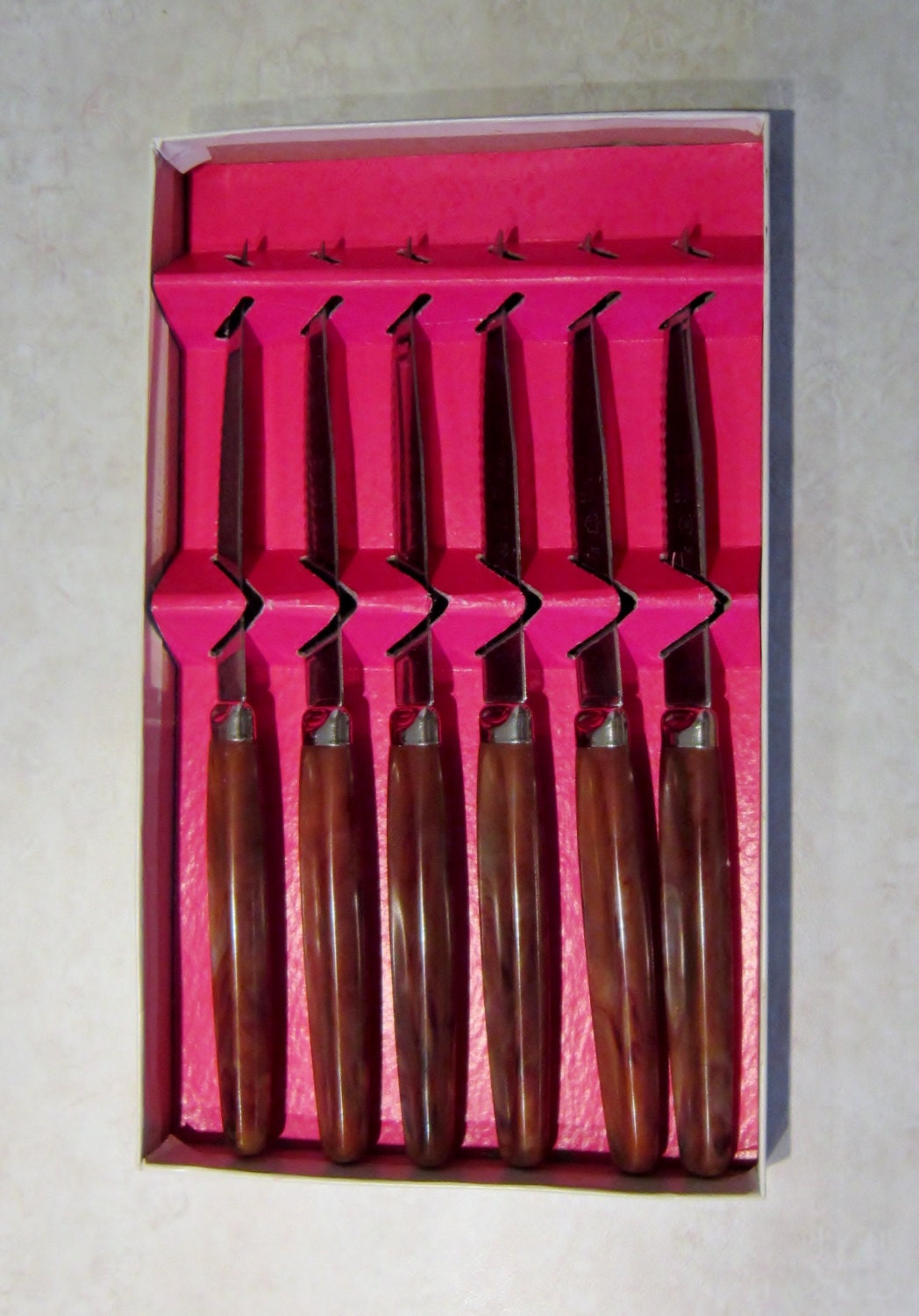 Vintage Regent SheffieLd Steak Knife Set 6 Six StainLess