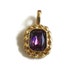 Clearance - Vintage Amethyst Crystal Pendant in Gold with Lever Closure Bail // 1.25 inches