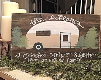 Vintage Camper | Airstream | Camping Sign | Rustic