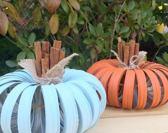 Mason Jar Lid Pumpkin, Autumn, Pumpkin, Fall Decor, Centerpiece, Fall Wedding, Farmhouse, Fall, Country Decor, Home Decor, Shabby Chic