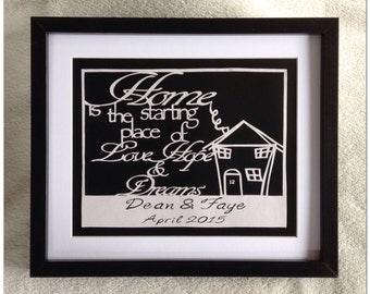 Home is the starting place.....papercut design