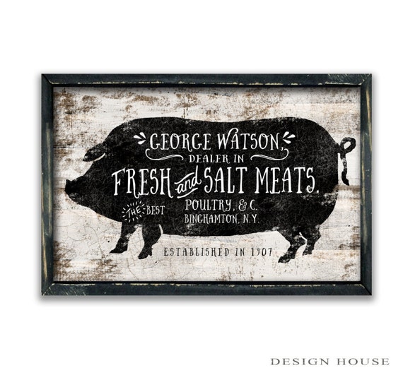 Pig sign farmer's market sign hog sign by DesignHouseDecor on Etsy