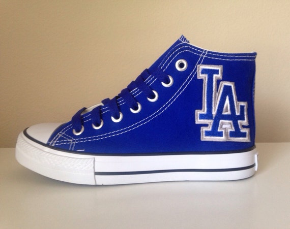 LA Dodgers Blue High Top Shoes Women's by prettymesportz on Etsy