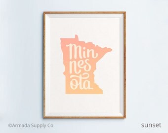 Minnesota print - Minnesota art - Minnesota poster - Minnesota wall art