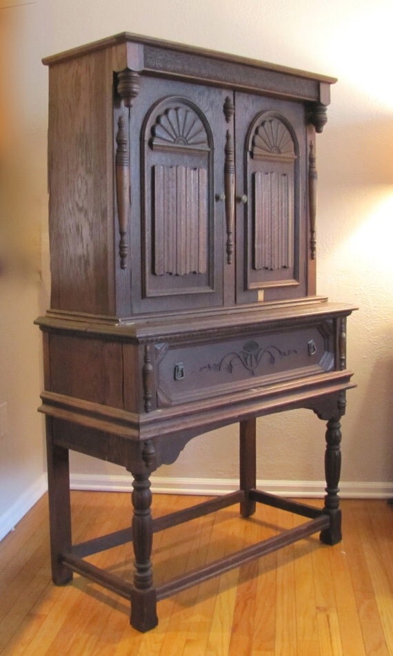 Vintage Jacobean Revival Hutch