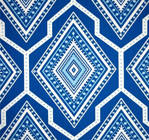 Southwest Royal Aztec Blue Fabric by the Yard Designer Home Decor ...  Southwest Royal Aztec Blue Fabric by the Yard Designer Home Decor Fabric  Cotton Drapery Fabric Upholstery Fabric Aztec Blue Southwest B179 from  CottonCircle ...