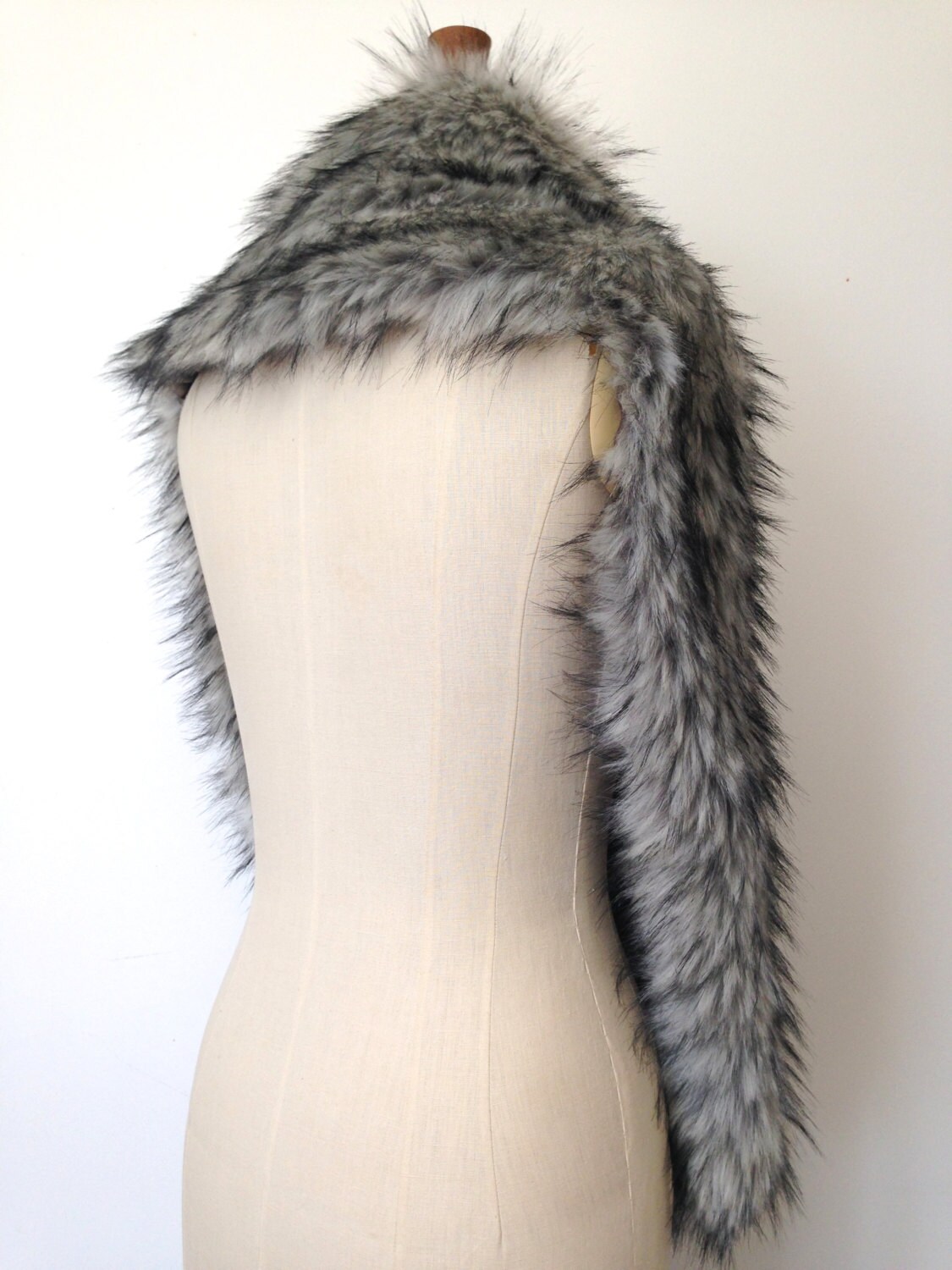 Luxury Fur Stole Grey Bridal Wedding Fur Bolero Scarf