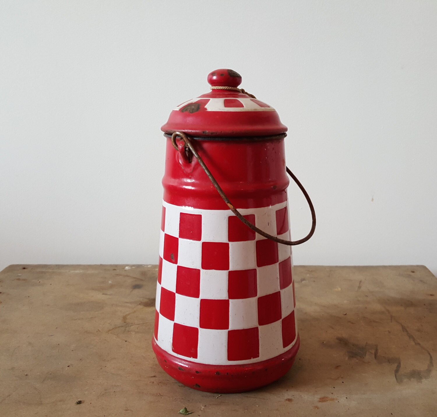 French Enamel Milk Pail French Vintage Milk Pail Milk Pail