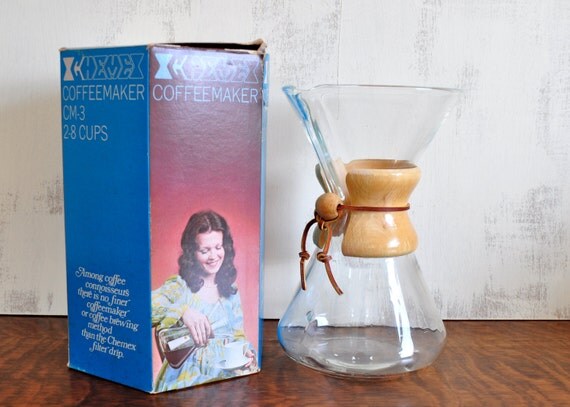 Vintage Mid-Century Chemex Coffee Maker Large Eight Cup Size