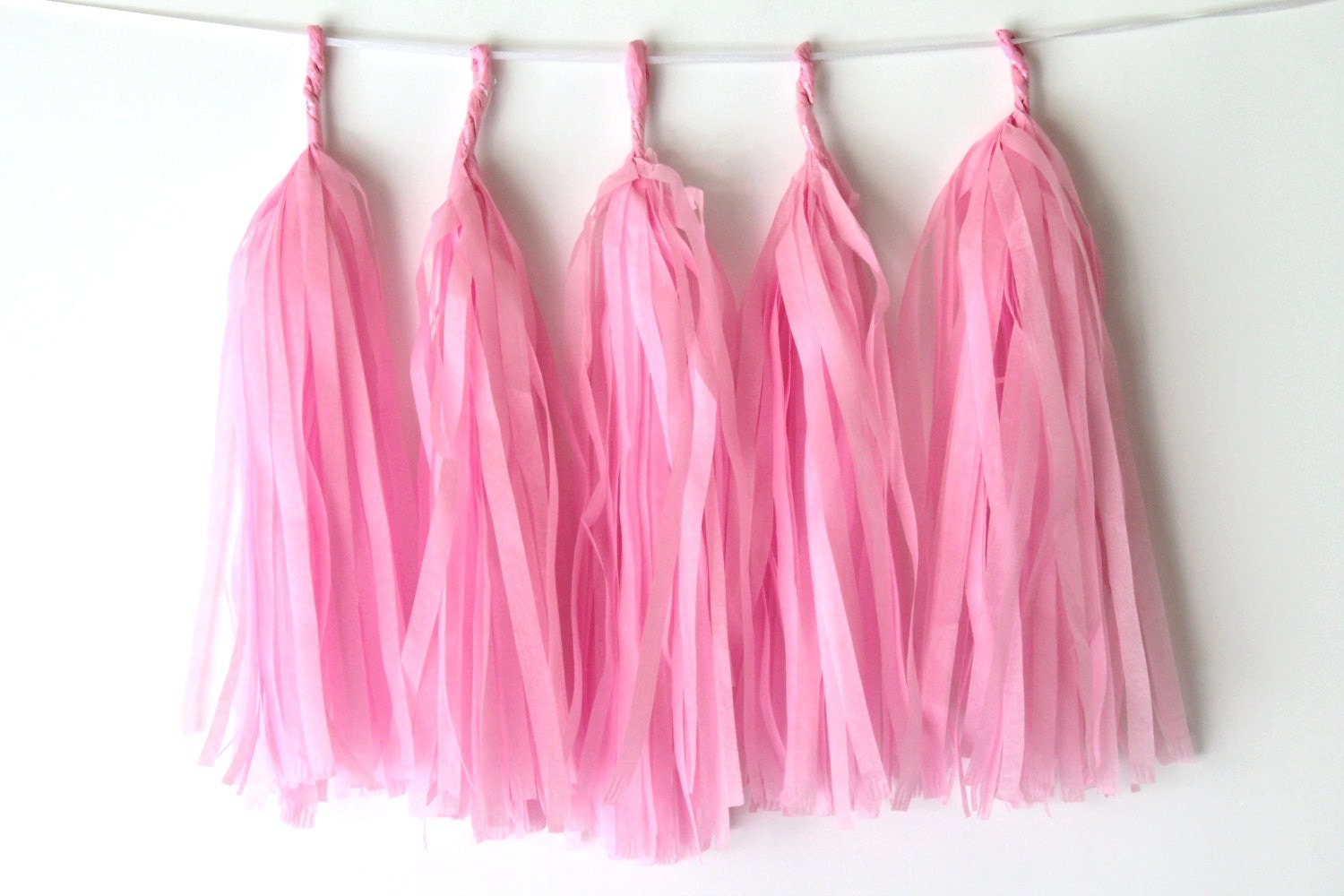 Tissue Paper Tassel Garlands 5 Pink Tassel Garlands Birthday