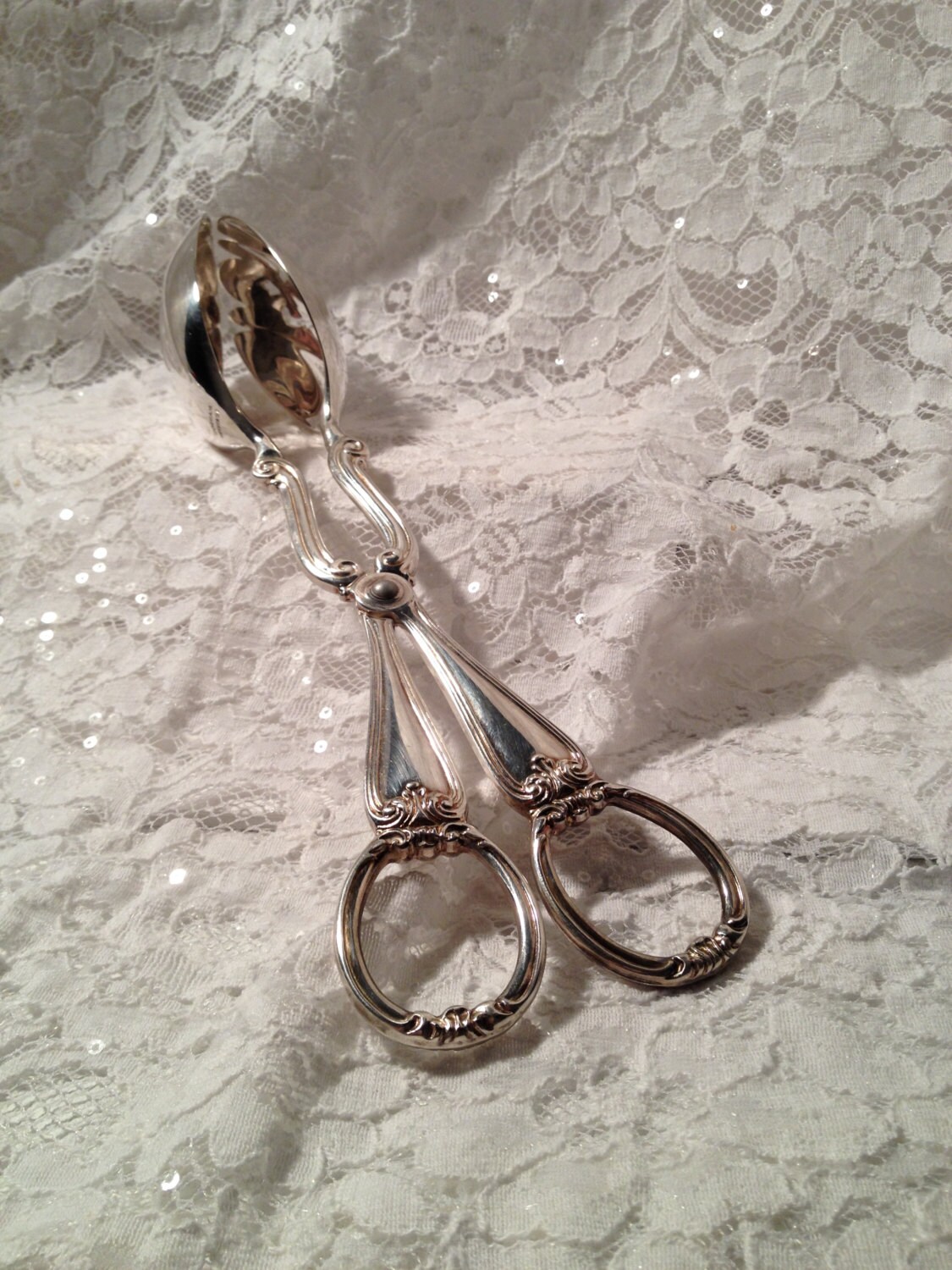 Gorham Heritage Silver Plated Scissor Style Salad Tongs, Made in Italy