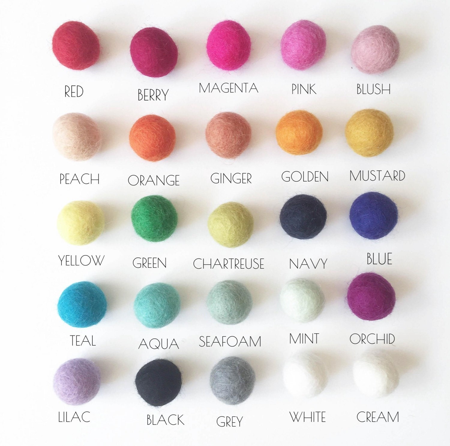 Custom woolie ball garland