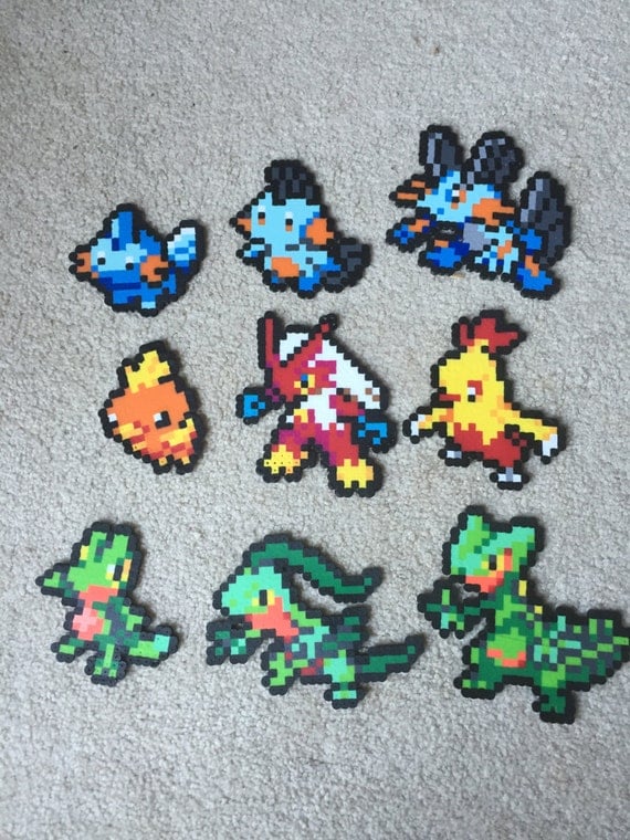 Items similar to Gen 3 Starter Pokemon Perler Beads on Etsy