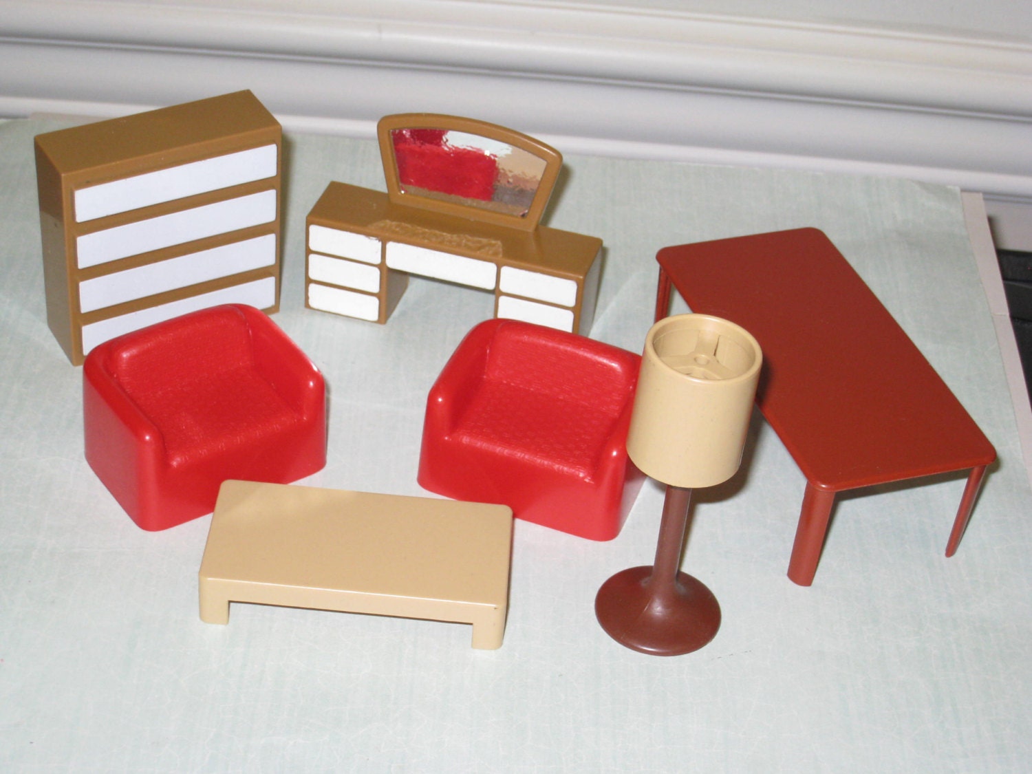 vintage plastic dollhouse furniture