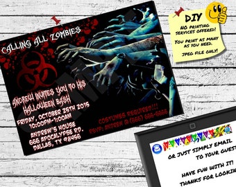 ZOMBIE HALLOWEEN INVITATION Printable Invite. Emailable Invite (Evite) Awesome For A Halloween Party!!!