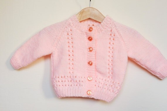 Handmade Knitted Baby Girl Cardigan/Sweater Size 3-6 Months/20