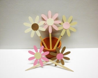 50 Daisy Die Cut Flowers-Lollipop Daisies, Die Cuts, Scrapbooking, Flowers, Craft Supplies, Supplies-DCF-81