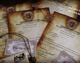 EDITABLE Hogwarts School of Witchcraft and Wizardry Acceptance Letter "SET"