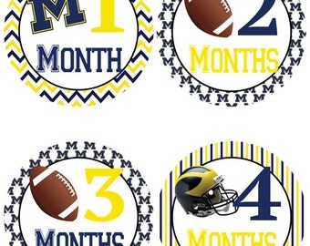 University of Michigan Baby Milestone Stickers - College Football Baby Belly Stickers (293))