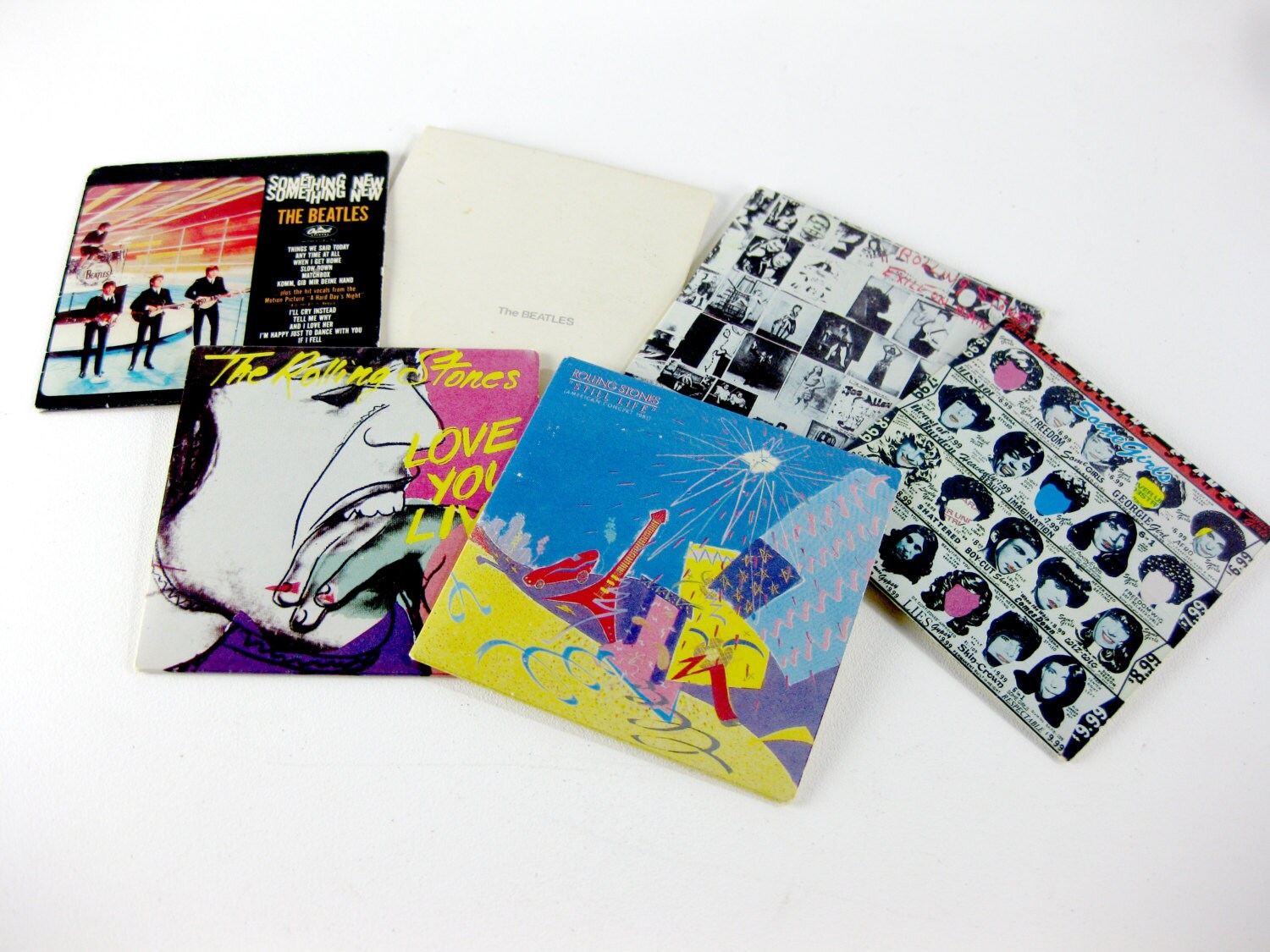 Vintage 1980s Mini Bubble gum Record Album Covers Set of 6