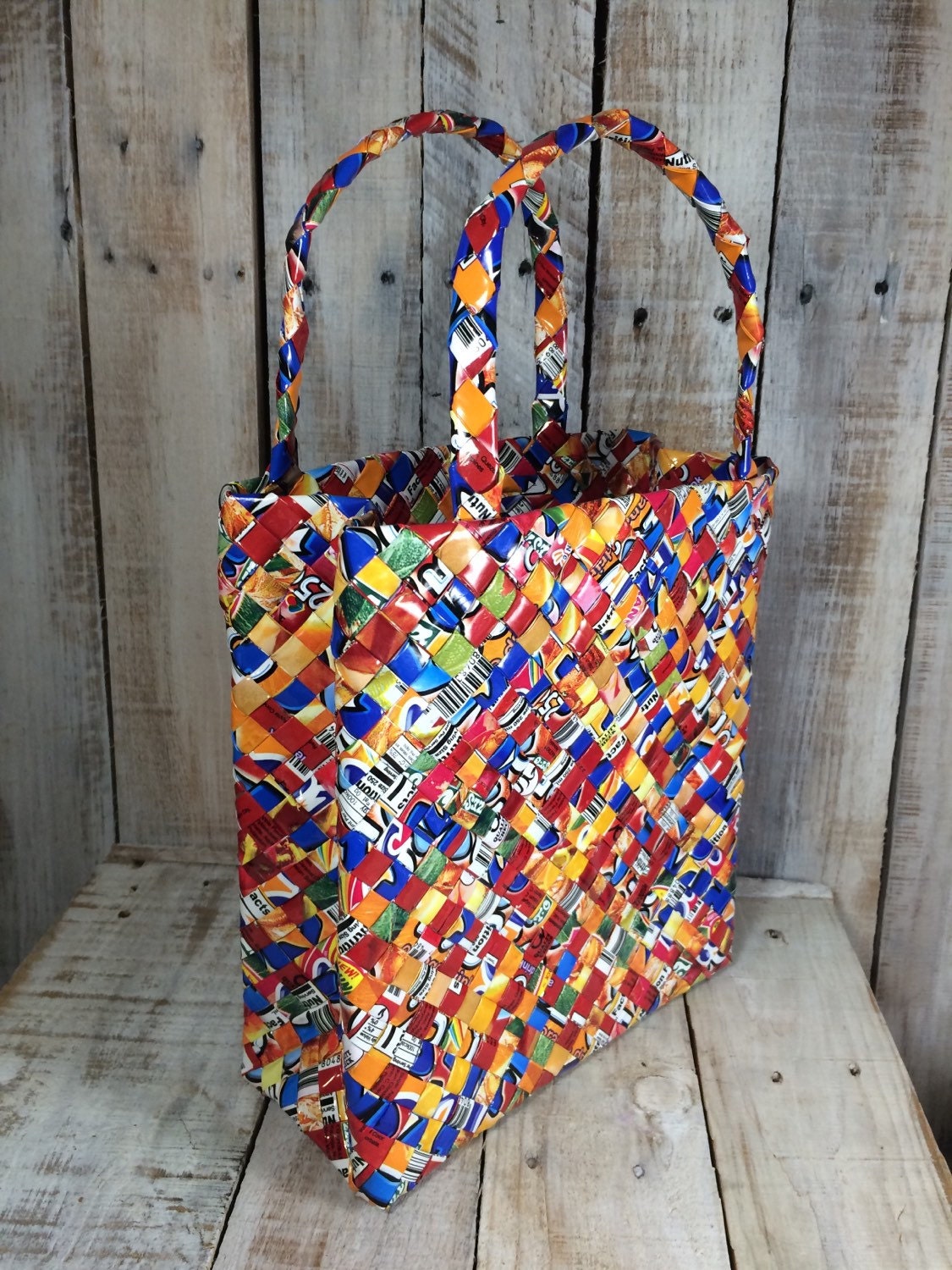 woven paper purse