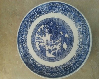 Vintage Blue & White Print Plate