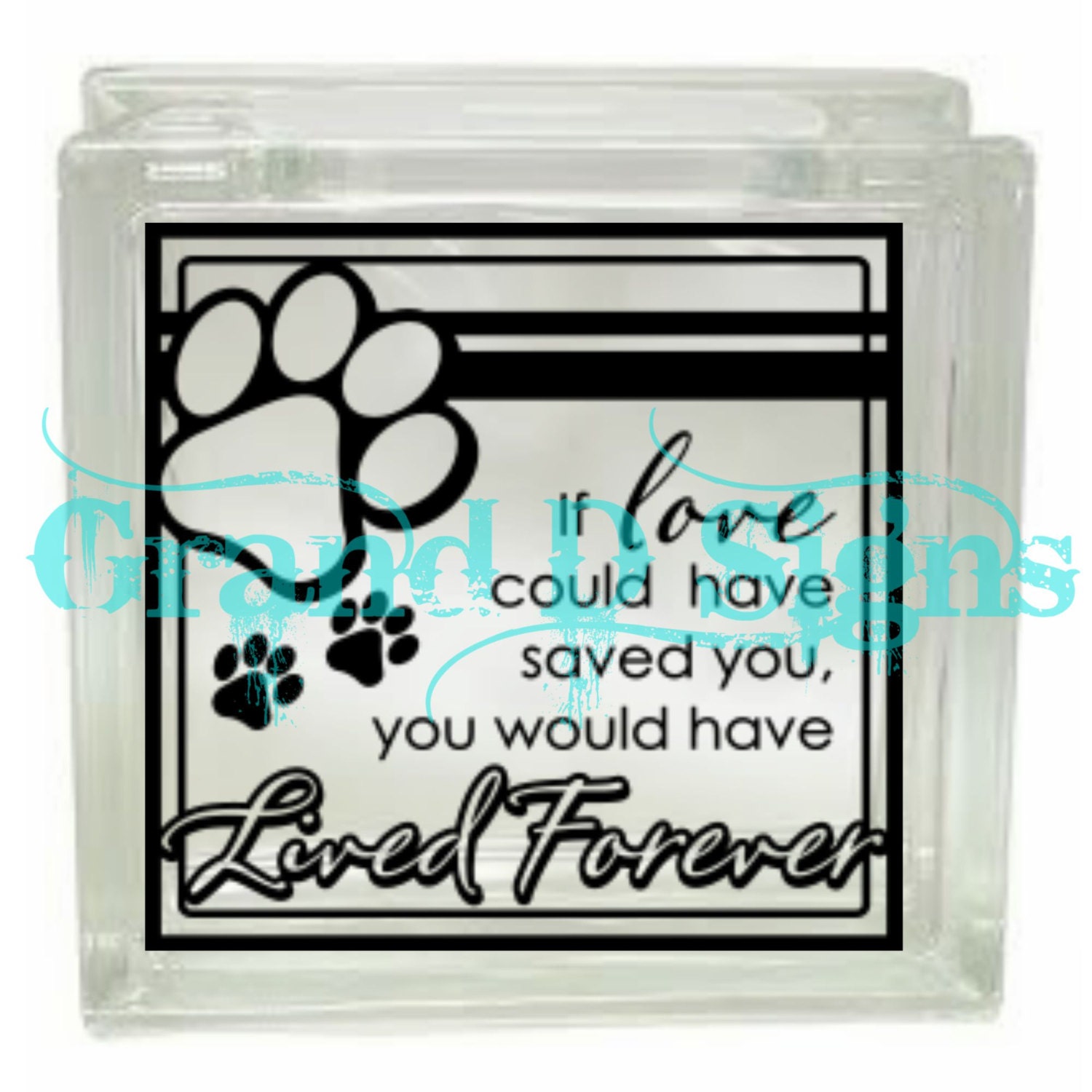 Pet memorial decal glass block decal ceramic tile by GrandDSIGNS