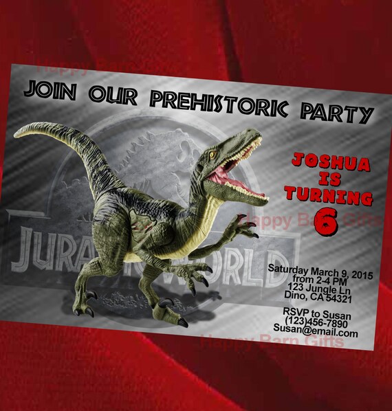 Jurassic world Party,Jurassic world birthday invitation,dinosaur party theme,Jurassic birthday,dinosaur invitation,Jurassic Park