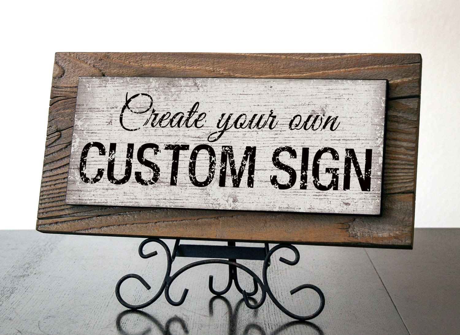 LONDON Custom Signs with Reclaimed Wood. Rustic Signs.